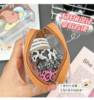 Dessin animé Capybara PVC porte-monnaie Transparent étudiant pièce sac de rangement Mini sac à main pour l'école