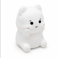 Veilleuse en silicone en forme d'ours, rechargeable, à intensité variable, lampe tactile, changement de couleur RVB, minuterie de 30 minutes, lumière portable pour chambre d'enfant