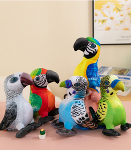 ตุ๊กตาจำลองนกมาคอว์แบบกำหนดเอง ตุ๊กตานกประดับตกแต่ง ของเล่นตุ๊กตาขนนุ่ม ของขวัญเสริมพัฒนาการสำหรับเด็ก - Product Image 1