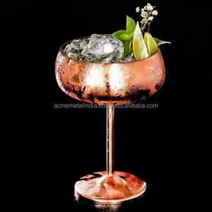 Ensemble de 2 verres à vin or rose au design moderne de taille supplémentaire plaqué cuivre pur de haute qualité verres élégants en gros - Product Image 3