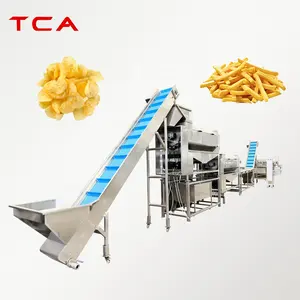 TCA Totalmente Automático Industrial Frozen French Fries Linha De Produção Mandioca Fresh Finger Potato Chips Making Machine Preço