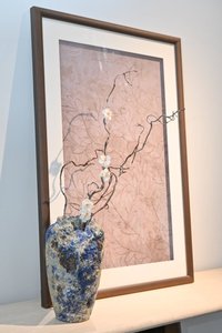 Jarrón de mármol azul boliviano hecho a mano de primera calidad, decoración artística elegante para sala de estar y dormitorio - Product Image 6