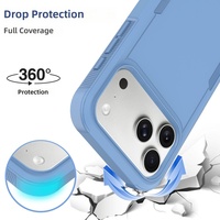Vente en gros d'étuis de téléphone en silicone 3D 2-en-1, design 3D, antichoc, pour 18 Pro Max, protection robuste anti-chute