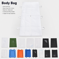 Sac à cadavres extra large Yushuoda YS-CB01 en PVC blanc 220x80cm, 6 poignées, poche d'identification, classe I, non stérile, professionnel