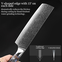 Couteau Nakiri haut de gamme à manche en nacre, lame Damas 67 couches, personnalisable pour couper la viande et les légumes, couteau de cuisine
