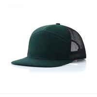 Gorra de camionero Richardson de malla de 7 paneles bordada y ajustable con visera plana, estilo hip hop, para playa y exteriores, modelo 2026