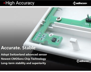 Mth300 डिजिटल Lcd डिस्प्ले प्लास्टिक ओम दीवार प्रकार तापमान आर्द्रता ट्रांसमीटर कमरे के सुपरमार्केट प्लांट अनुप्रयोगों के लिए - Product Image 3