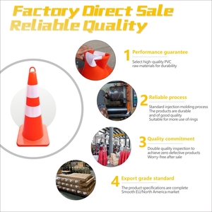 Taşıma kolu yansıtıcı çizgili 65cm PVC trafik konisi, inşaat park etkinlikleri için darbeye dayanıklı güvenlik konisi - Product Image 3