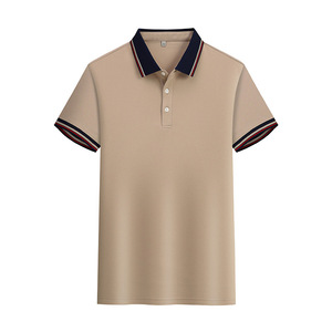 Camisa Polo Azul Marino para Hombre, Manga Corta, Color Sólido, Poliéster, Ropa de Trabajo, Uso Diario - Product Image 4