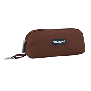 Sac de papeterie personnalisé en nylon avec fermeture éclair et porte-clés |   Étui à crayons violet pour l'école et le bureau - Product Image 6