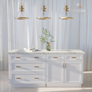 Armoires de cuisine blanches style Shaker, personnalisation disponible |   Armoires de cuisine en gros pour les entrepreneurs |   Armoires de cuisine RTA - Product Image 1