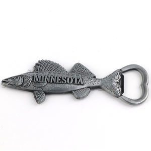 Custom Design Logo Zink Legering Strand Zee Dier Souvenir Vis Vorm Koelkast Magneet Flesopener - Product Image 4