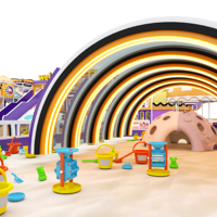 Aoleao Aire de jeux intérieure personnalisée sur le thème du monde féerique, piscine à balles, toboggan, aire d'escalade, bac à sable pour enfants, 500 kg, jeux souples, certifiée CE TUV PCP