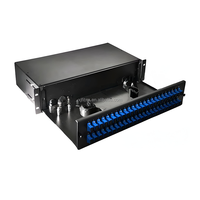 FTTX 48 96 144 port tipe laci serat optik rak laci dapat digenggam 2U serat ODF Panel de conexion de fibra kotak terminal optica