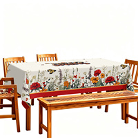 Nappe en gros imprimée papillons et roses rouges vintage pour la décoration de maison et de restaurant de style français