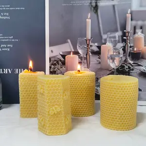 DUMO 3D Bee Honeycomb Candle Molds for Candle Making DIY Molde de Silicona Handmade Soap Mold Silicone Honeycomb Pupa Silicone M