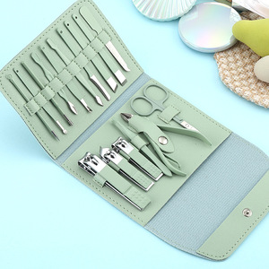 Folding Bag 16 Piece <strong>Set</strong> <strong>Nail</strong> <strong>Clippers</strong> Scissors Ear Spoon Finger Tools Stainless Steel Portable Wholesale - Product Image 1