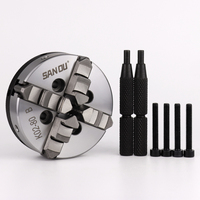 SANOU K02-63 Mini mandrin de tour à bois autocentrant à 4 mors en acier massif de 63 mm avec précision de 0,05 mm