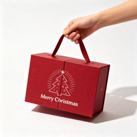 Boîte de calendrier de l'avent rouge festive à 24 tiroirs pour le compte à rebours de Noël, emballage cadeau surprise pour les marques de vente au détail