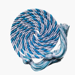 Cordons de graduation bicolores bicolores blanc/bleu paon avec glands Cordons d'honneur de graduation - Product Image 1