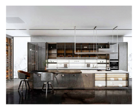 Armoire de rangement de cuisine murale intelligente moderne sur mesure avec système de descente