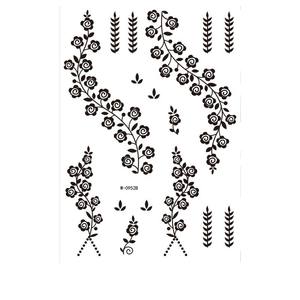Top choix sur pour <span class=keywords><strong>Amazon</strong></span> Cross-Border New Black Lace Temporary Tattoo Stickers Waterproof Henné pour l'application du corps - Product Image 4