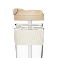 Tasses à boire réutilisables en verre pour enfants, avec double couvercle unique, paille et manchon en silicone, idéales pour le camping en extérieur