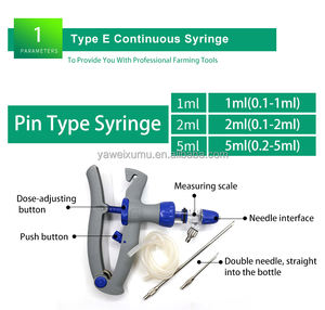 पशु चिकित्सा समायोज्य खुराक इंजेक्शन बंदूक पुनः प्रयोज्य प्लास्टिक सिरिंज पशुओं के लिए सुरक्षित निरंतर खुराक अनुप्रयोग - Product Image 6