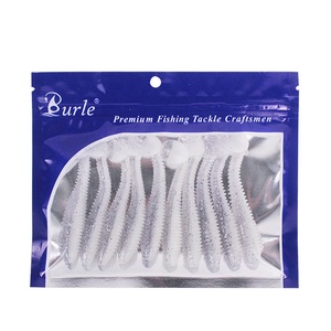 10 unids/bolsa de hilo de cola en T cebo suave cebo ficticio invertido captura de pez perca mandarín etiquetado Texas hundimiento lento pequeño gusano suave - Product Image 6