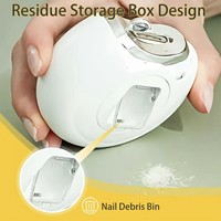 Coupe-ongles électrique numérique intelligent 3 vitesses 2-en-1, tondeuse et polisseuse automatiques, boîte à poussière intégrée, lumière LED, chargement USB