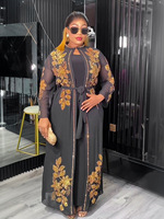Robe Abaya Modale Deux Pièces Décontractée Grande Taille pour Femme, Style Musulman, Inspirée du Moyen-Orient, Idéale pour l'Été