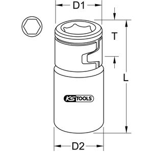 KS TOOLS 3/8 "CHROMEplus Toma de adaptador de broca, para 10mm - Product Image 4