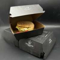 Boîte à hamburger en carton ondulé, imperméable et résistante à l'huile, boîte à hamburger de haute qualité