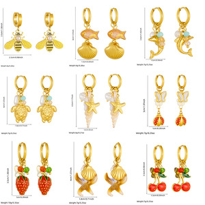 Fashion Dangle Earrings Zinc Alloy Stainless Steel Pendant Fruit Butterfly Strawberry Cherry Party Jewelry E6234 E6244 - Product Image 5