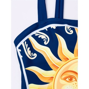 Maillots de bain de luxe 3D personnalisés Floerns pour femmes, ensemble bikini 2 pièces avec bretelles halter et string, appliques triangulaires texturées en cristal - Product Image 3