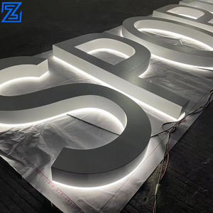 Insegna con Logo per Esterni, Lettere in Acciaio Inox e Acrilico, Insegna 3D Retroilluminata con Lettere <span class=keywords><strong>LED</strong></span> - Product Image 3