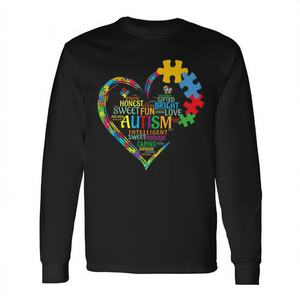 <b>Autism</b> Heart <b>Autism</b> Awareness Long Sleeve T-<b>Shirt</b> - Product Image 2