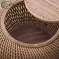 Table basse japonaise en bois massif tissé à la main, moderne, extensible, en rotin naturel, durable, écologique, pour petit appartement, baie vitrée