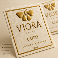 Étiquettes personnalisées en feuille d'or gaufrée, papier texturé pour parfum, bougie, flacon cosmétique, pot, emballage cadeau de luxe, logo, toutes tailles et formes