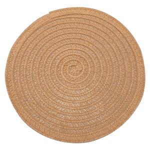 Factory Wholesale Woven Modern Faux Burlap Solid Dark <b>Red</b> 15inch Round <b>Placemat</b> with Ruffled Edge for Home Use - Product Image 4