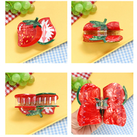 Pinzas para el Cabello con Diseño de Frutas DD, Pinzas de Acetato con Forma de Lichi y Arándano, Accesorios para el Cabello al por Mayor para Mujeres y Niñas