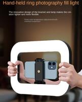 YM-200 Éclairage vidéo portable d'extérieur, lumière annulaire de remplissage à main avec batterie intégrée pour éclairage vidéo