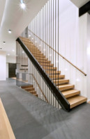 CBMMart-Escaliers droits d'intérieur modernes en bois de chêne massif, lumière LED DIY, Mono Stringer