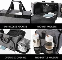 Sac de sport imperméable personnalisé unisexe, sac de voyage convertible, sac à dos de gym avec compartiment pour chaussures et poche pour vêtements mouillés pour les voyages et les sports