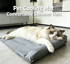 USMILEPET Lit rafraîchissant rond en gel pour animaux de compagnie, en PVC imperméable, antidérapant, imprimé dessin animé, tapis d'été pour chats et petits/moyens chiens - Product Image 1
