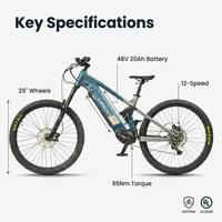 Customizable Full Suspension EMTB Manufacturer OEM ODM Electric Mountain Bike Wholesale Mid Drive Adult Electric Bicycle Factory