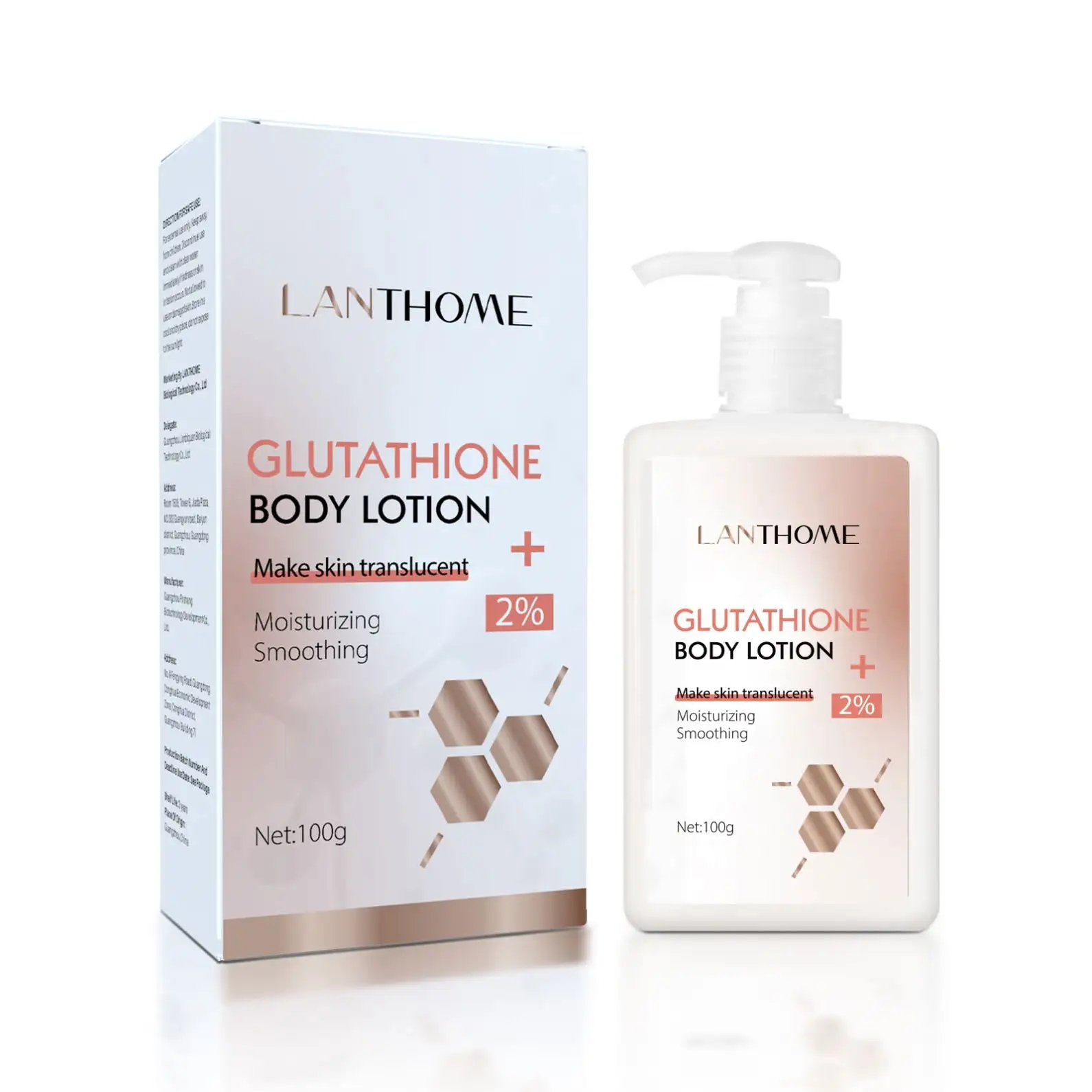 Lanthome New 100ML Lady Skincare Shine Glutathione Body Lotion Skin Whitening Moisturizing Smoothing Body Lotion