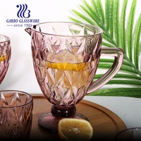 Gobelet à vin en verre violet de haute qualité, couleur unie, 300 ml, fabriqué à la machine, verre épais vintage, verrerie à motif diamant