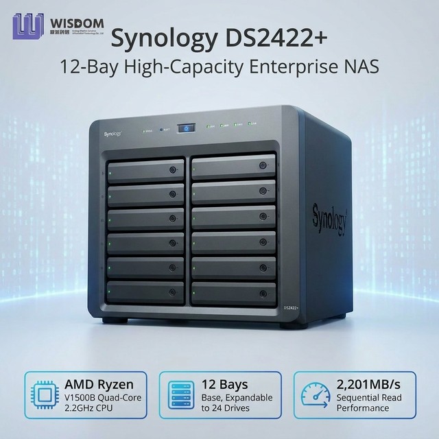 Brand New Synologys RackStation DS2422+ 12-Bay Tower NAS Storage Server Business File Backup Virtualization Diskless System