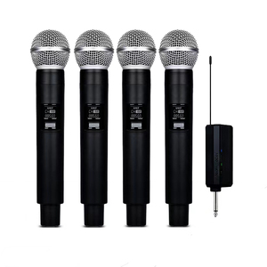 Microphone Dynamique sans Fil UHF Professionnel PG48 4 Canaux Portatif pour Karaoké OEM Vocal <span class=keywords><strong>SM</strong></span> <span class=keywords><strong>58</strong></span> pour KTV, Église, Discours, Karaoké - Product Image 1